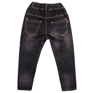 男童黑色标准版牛仔裤2025秋冬款简单大方中大童有弹舒适儿童长裤