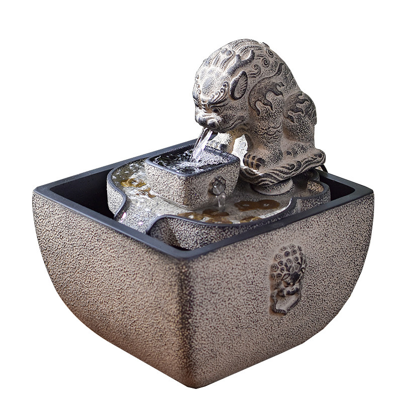 树脂水系景观办公桌吐水茶桌