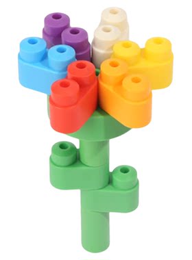 Hape PolyM七彩体验装儿童拼插软积木男女宝宝早教益智玩具可机洗