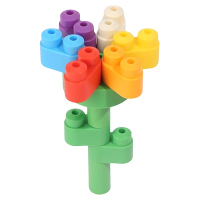 Hape PolyM七彩体验装儿童拼插软积木男女宝宝早教益智玩具可机洗