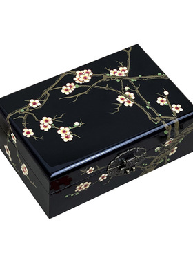 精致仿古妆奁非遗推光漆器首饰盒