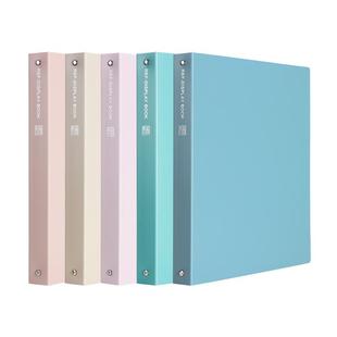 齐心四孔a4活页资料册4孔文件夹a4纸夹子资料册收纳莫兰迪色系书夹子整理试卷穿孔外壳插页袋装订纸夹大容量