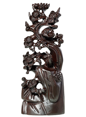 刺史黑檀木喜上眉梢桌面摆放