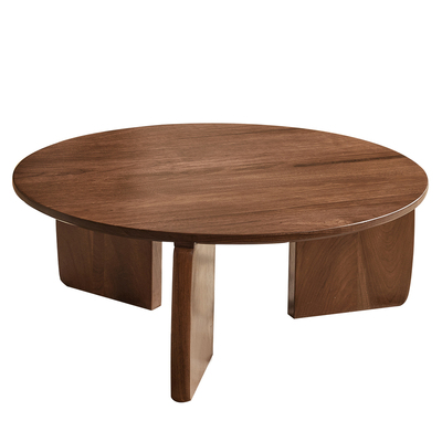 yamoo北美黑胡桃木圆形茶几