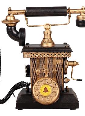 老式手摇电话机民国复古转盘座机