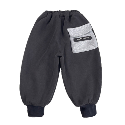 男童加绒裤子韩版一体绒卫裤宽松