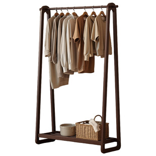 实木挂衣架落地式家用卧室衣帽架2026新款挂衣服架置物架次净衣架