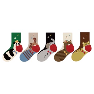 男童袜子春秋纯棉宝宝趣味卡通短袜女童秋冬季儿童防臭无骨中筒袜