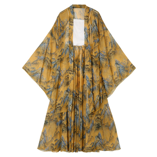 古典舞蹈服女飘逸中国风水墨演出服半身大摆裙艺考级跳舞纱裙720