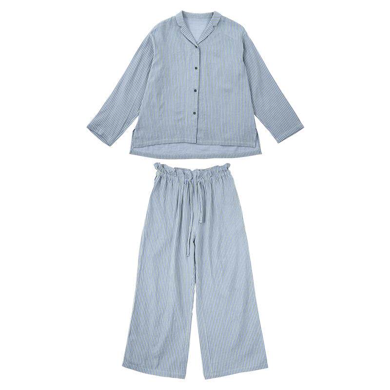 昊达双层纱纯棉睡衣春夏季家居服