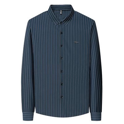 罗蒙春秋长袖衬衫男士商务休闲