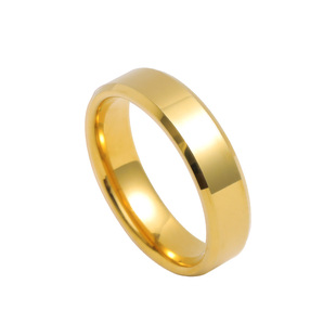 飒雅男士戒指钨金高级感镀黄金素圈光面潮男简约食指单身宽指环女