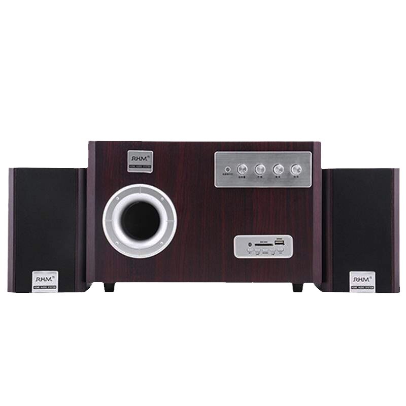 皇马S-81B电脑音响超重低音炮台式有线2.1家用多媒体蓝牙音箱木质