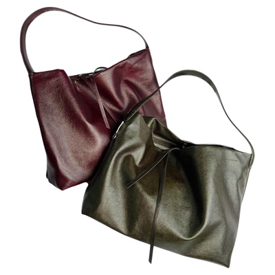 【新版老友记】SCS原创复古老胶片纺织皮革慵懒极简大托特包包