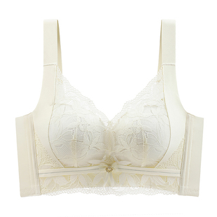 浪莎内衣女士小胸显大聚拢2026新款收副乳防下垂无钢圈蕾丝文胸DT