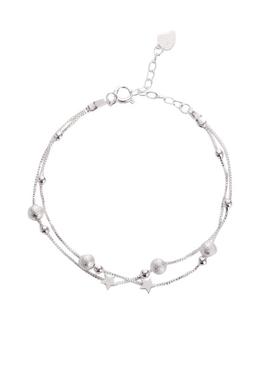 925纯银双层星星手链女