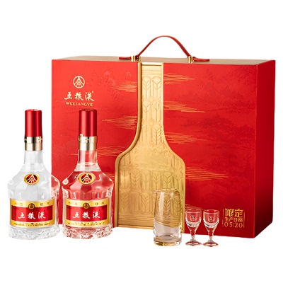 五粮液白酒礼盒500mL*2定制日期