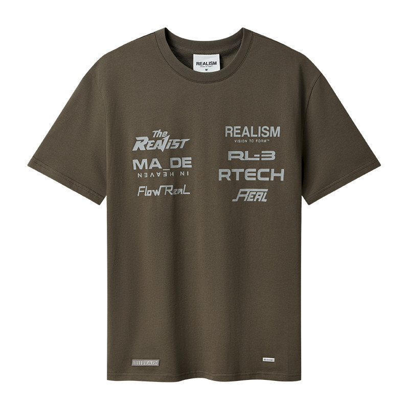 REALISM短袖T恤青年赛车印花男