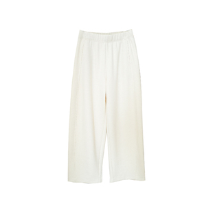 不需费心搭配 自在出彩 桑蚕丝骆驼绒混纺加绒细腻保暖直筒休闲裤