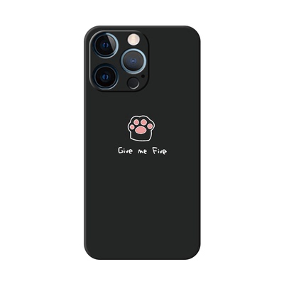 18一朶午荷16/17air熊掌线条画iPhone15promax手机壳13玻璃14苹果8plus磨砂xr硅胶7p/12/XSMax