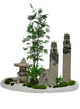 厂家直销中式造景假山绿植组合