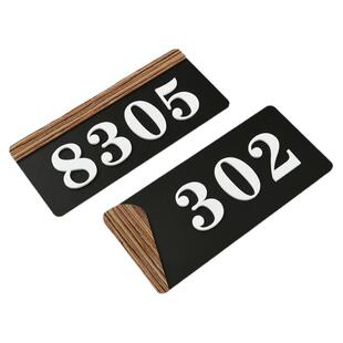 紫檀木纹3d立体字门牌号定制家用标志牌创意个性小区宿舍酒店宾馆房号数字民宿简约风北欧风门牌墙贴定制订做