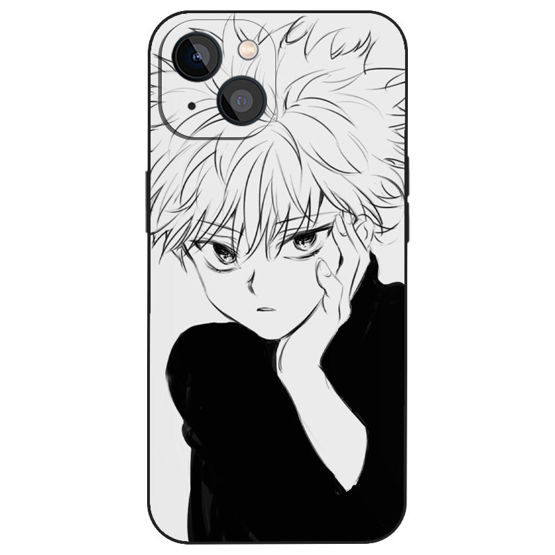 全职猎人奇犽托腮日漫小众手机壳适用iPhone16液态硅胶13磨砂11/12苹果15Pro玻璃MiniMax全包7/8原创14保护壳