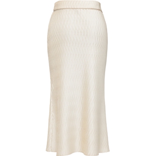 EP雅莹高端系列 水波纹压褶高腰鱼尾半身裙 2025春装新款3203A