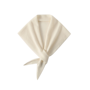 秋冬100%纯山羊绒围巾女护颈披肩时尚三角型领巾保暖小围脖