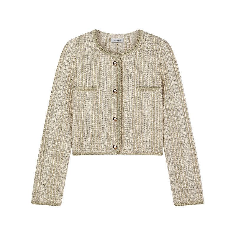 吉娜同款 CRUSH Collection冬季新款法式亮闪短夹克小香风外套女