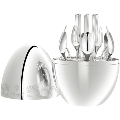 【新品】CHRISTOFLE昆庭MOOD龙纹中式筷子勺子镀银心境蛋年货礼物