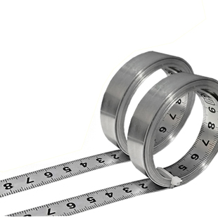 粘性尺可粘贴标尺刻度尺条贴带胶贴纸不锈钢金属中分台剧自粘尺子