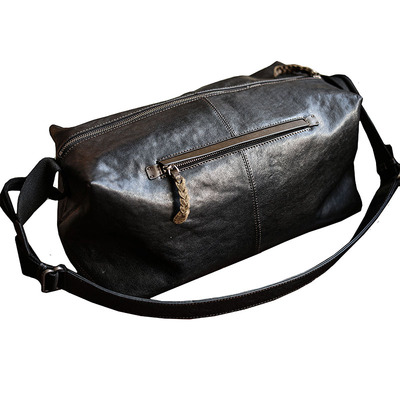 轻软真皮运动健身包出差旅行包