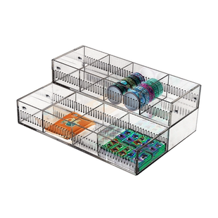 展示架透明放橡皮擦收纳盒亚克力任意分隔盒手账胶布陈列架文具店
