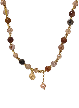 天然石发晶碧玺手链女新中式古典