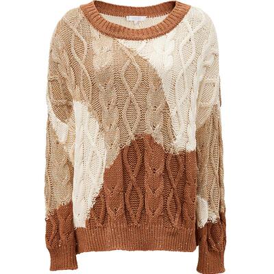 ONLY圆领宽松落肩长袖针织衫