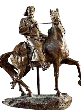 古代历史文化人物骑马将军铜户外