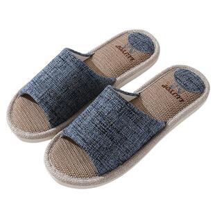 四季亚麻拖鞋男居家大码春秋季室内家用棉麻布地板拖男士防滑静音