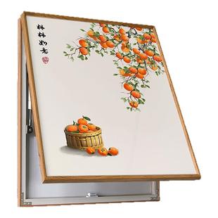 新中式电表箱装饰画竖款配电箱遮挡免打孔电闸箱电箱挂画2024新款