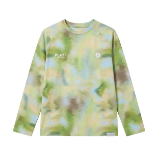 儿童长袖t恤男女童速干衣渐变印花防晒运动训练服上衣夏装套装