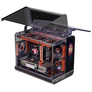 未知玩家幻翼海景房机箱MATX立式360水冷台式主机外壳 带显示屏幕