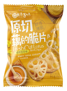 偶得莲味原切藕的脆片多口味零食