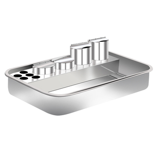 不锈钢消毒盒 304加厚防碘碘伏缸棉花缸换药盘纹绣带盖消毒盘