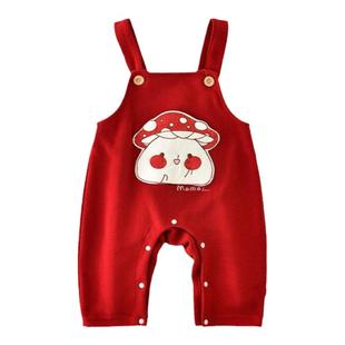 宝宝背带裤套装小月龄秋装超萌婴儿衣服秋冬新款男宝外出服秋季新