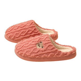 踩屎感棉拖鞋女士2025秋冬季家居保暖加绒加厚棉拖男冬天防滑红色