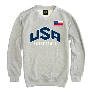 春秋款USA美国梦之队梦十男长袖T恤运动外套棉质篮球小卫衣套头衫