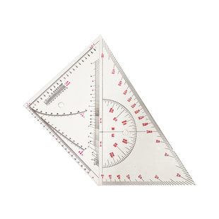 IMPA371007航海三角板 海图三角尺可测距航道船用绘图工具360mm