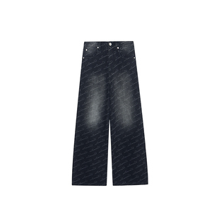 VETEMENTS新款休闲裤镭射石磨水洗满印工艺女士牛仔长裤34566006