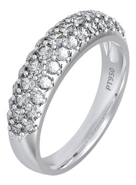 豪华PT950铂金群镶钻戒情侣订婚结婚礼物老师傅手工造刻字配证书