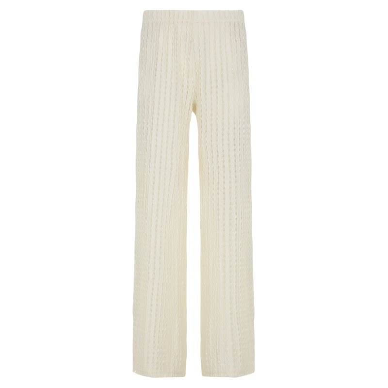 Beach vacation casual knitted trousers海滩度假休闲针织长裤女